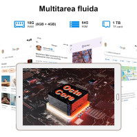 YESTEL Tablet 10" Android 13 s 10 GB RAM + 64 GB ROM (1 TB rozšiřitelný), 5G Wi-Fi, 8jádrový procesor, GPS, 8jádrový pro