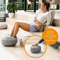 Beurer FM 120 2 v 1 Shiatsu masážní přístroj na nohy a moderní sedací podnož, uklidňující kompresní masáž vzduchu pro relaxaci a