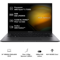 Notebook Asus Zenbook 14 UM3402YA B086ZSY3K5, Notebook v hliníkovém provedení s displejem 14" WQXGA 16:10 Anti-Glare, AMD Ryzen