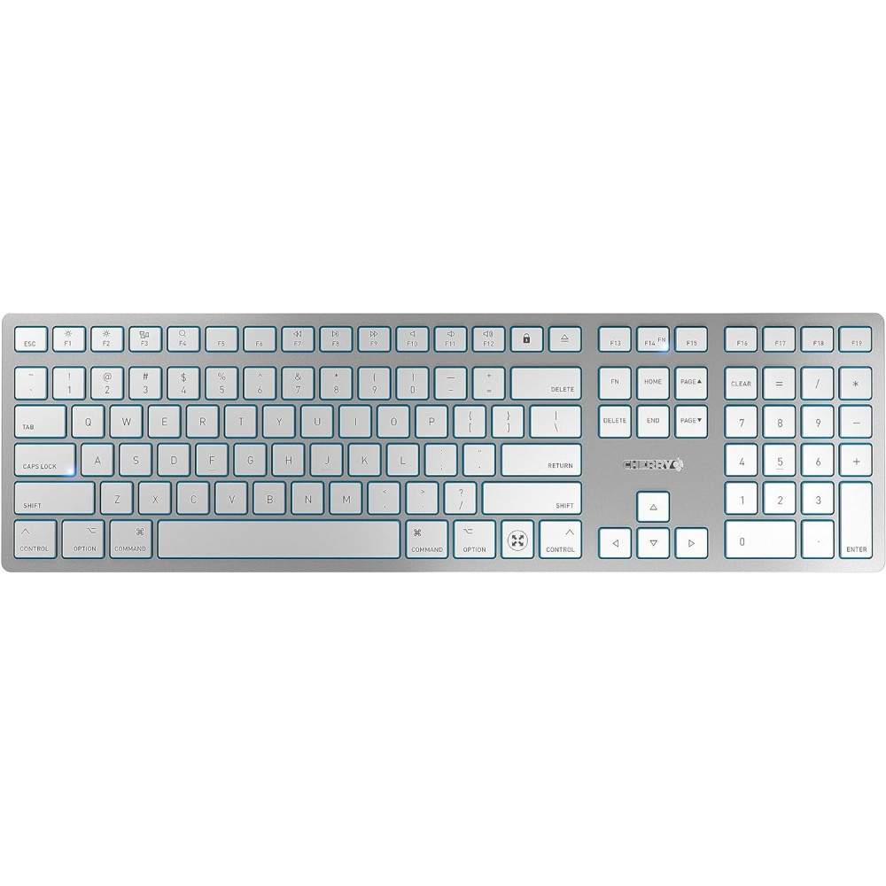 CHERRY KW 9100 SLIM FOR MAC, bezdrátová klávesnice Mac, US rozložení (QWERTY), Bluetooth nebo 2,4 GHz rádio, ploché klávesy