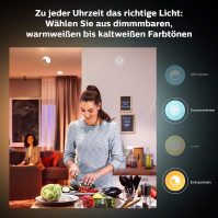 Philips Hue Cher White Ambiance Smart LED zapuštěné stropní svítidlo s Bluetooth, Black-Home, Interiér, Obývací pokoj