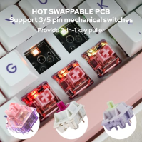 EPOMAKER EP64 60 RGB Hot Swap 2,4GHz/Bluetooth 5.0/USB-C Drátová mechanická herní klávesnice s programovatelným softwarem, NKRO