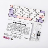 EPOMAKER EP64 60 RGB Hot Swap 2,4GHz/Bluetooth 5.0/USB-C Drátová mechanická herní klávesnice s programovatelným softwarem, NKRO