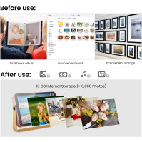 Digitální fotorámeček KODAK WiFi Digitální fotorámeček 10 palců, digitální rámeček s vnitřní pamětí 16 GB, dotyková obrazovka