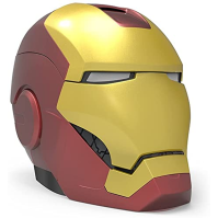 ekids Vi-B72IM Marvel Iron Man helma Bluetooth bezdrátový reproduktor se svítícíma očima přenosný zlatý/červený