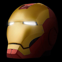 ekids Vi-B72IM Marvel Iron Man helma Bluetooth bezdrátový reproduktor se svítícíma očima přenosný zlatý/červený