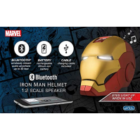 ekids Vi-B72IM Marvel Iron Man helma Bluetooth bezdrátový reproduktor se svítícíma očima přenosný zlatý/červený