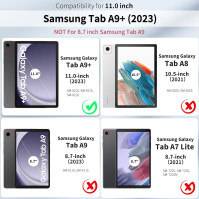 Pouzdro na klávesnici CCOE kompatibilní s Samsung Galaxy Tab А9+ 2023 11palcová klávesnice s touchpadem, 7barevné osvětlení