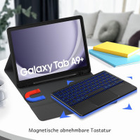 Pouzdro na klávesnici CCOE kompatibilní s Samsung Galaxy Tab А9+ 2023 11palcová klávesnice s touchpadem, 7barevné osvětlení