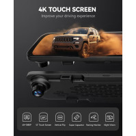 WOLFBOX G840S 12" 4K Mirror Dash Cam Autokamera, 2160P Full HD Smart zpětné zrcátko pro osobní a nákladní automobily