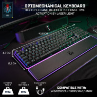 Optomechanická herní klávesnice Newskill Gungnyr Pro Ivory, anti-ghosting, programovatelné makro klávesy, RGB