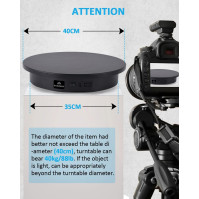 BAOSHISHAN - Elektrický otáčivý podstavec, otočný výstavní stojan 40KG/40CM, dálkově ovládaný motorizovaný fotografický