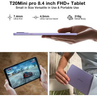 DOOGEE T20 Mini Pro Android Tablet 13, 2,3K FHD+ Tablet 8,4 palce, 20GB RAM 256GB ROM/TF 1TB, osmijádrový herní tablet, 5060mAh