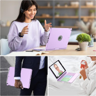 Pouzdro s klávesnicí aMZCaSE pro iPad 10.2 pro iPad 9. generace 2021-360° bezdrátové Bluetooth pouzdro s klávesnicí