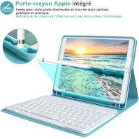 Bluetooth klávesnice KBCASE pro iPad Case 7 8 9. generace, francouzský AZERTY, kryt klávesnice pro iPad 10.2-A2602/A2604