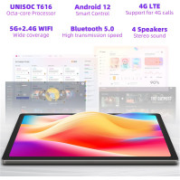 Jumper Tablet 10,5palcový Octa-Core T616 Android 12, 8GB RAM 256GB ROM Tablet, Dual SIM, 1920x1200 IPS FHD, 4G LTE, 5G/2,4G