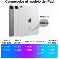 IVEOPPE Klávesnice iPad 6. generace, pouzdro iPad 6. generace s klávesnicí, klávesnice pro iPad 5/iPad Air 2/iPad Air 1/iPad Pro