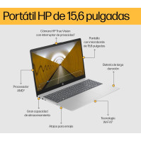 HP 15-fc0071ns - Přenosný počítač 15,6" Full HD (AMD Ryzen 5 7520U, 16GB RAM, 512GB SSD, AMD Radeon 610M, Bez operačního systému