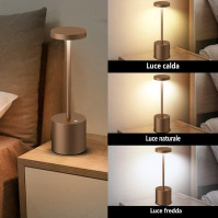 SEALU bezdrátová stolní lampa, LED nabíjecí lampa 5000 mAh Eye-Protect stolní lampa, noční stolek z hliníkového kovu