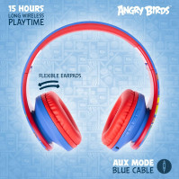 PowerLocus Dětská sluchátka Angry Birds Edition, Bezdrátová dětská sluchátka, 85dB omezení hlasitosti, Skládací bluetooth sl.