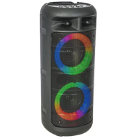 Party Light & Sound – Přenosný aktivní reproduktor na USB Bluetooth baterie Party ALFA-2600 200W s osvětlenými reproduktory