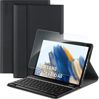 EasyAcc obal na Samsung Galaxy Tab A8 2022/2021 SM-X200/X205/X207 s klávesnicí, AZERTY francouzská Bluetooth klávesnice odnímate