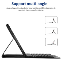 EasyAcc obal na Samsung Galaxy Tab A8 2022/2021 SM-X200/X205/X207 s klávesnicí, AZERTY francouzská Bluetooth klávesnice odnímate