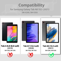 EasyAcc klávesnicové pouzdro kompatibilní s Samsung Galaxy Tab A8 10,5 2021 (SM-X205N/X200N) s tvrzeným sklem, podsvícené kláves