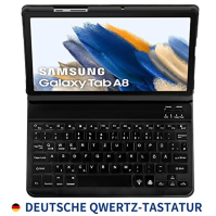 EasyAcc klávesnicové pouzdro kompatibilní s Samsung Galaxy Tab A8 10,5 2021 (SM-X205N/X200N) s tvrzeným sklem, podsvícené kláves