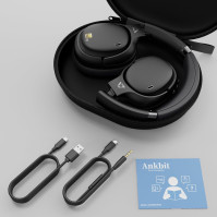 Ankbit E700 bezdrátová sluchátka, hybridní aktivní potlačení hluku, over-ear Bluetooth 5.1 sluchátka, LDAC Hi-Res Wireless