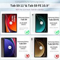 EasyAcc Klávesnice s pouzdrem kompatibilní s Samsung Galaxy Tab S9 FE 10,9 palce / S9 2023 11 palce s ochrannou folií, QWERTZ ně