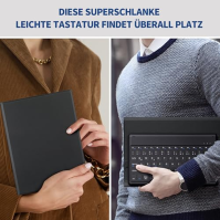 EasyAcc Klávesnice s pouzdrem kompatibilní s Samsung Galaxy Tab S9 FE 10,9 palce / S9 2023 11 palce s ochrannou folií, QWERTZ ně