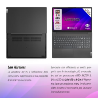 Lenovo, PC přenosný notebook, AMD Ryzen 3 7Th, RAM 8GB, SSD 256GB, displej 15,6" FHD, web kamera, 3 USB, Wi-fi, HDMI, Win11 Pro,