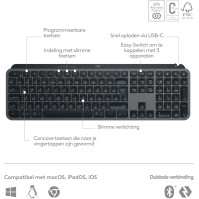 Logitech MX Keys S - Grafit, anglické QWERTY rozložení