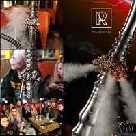 M. ROSENFELD Shisha Set kompletní - Nerezová ocel s jedinečným průtokem vzduchu skrz 3 elegantní vlčí hlavy vyrobené z mědi - Kv