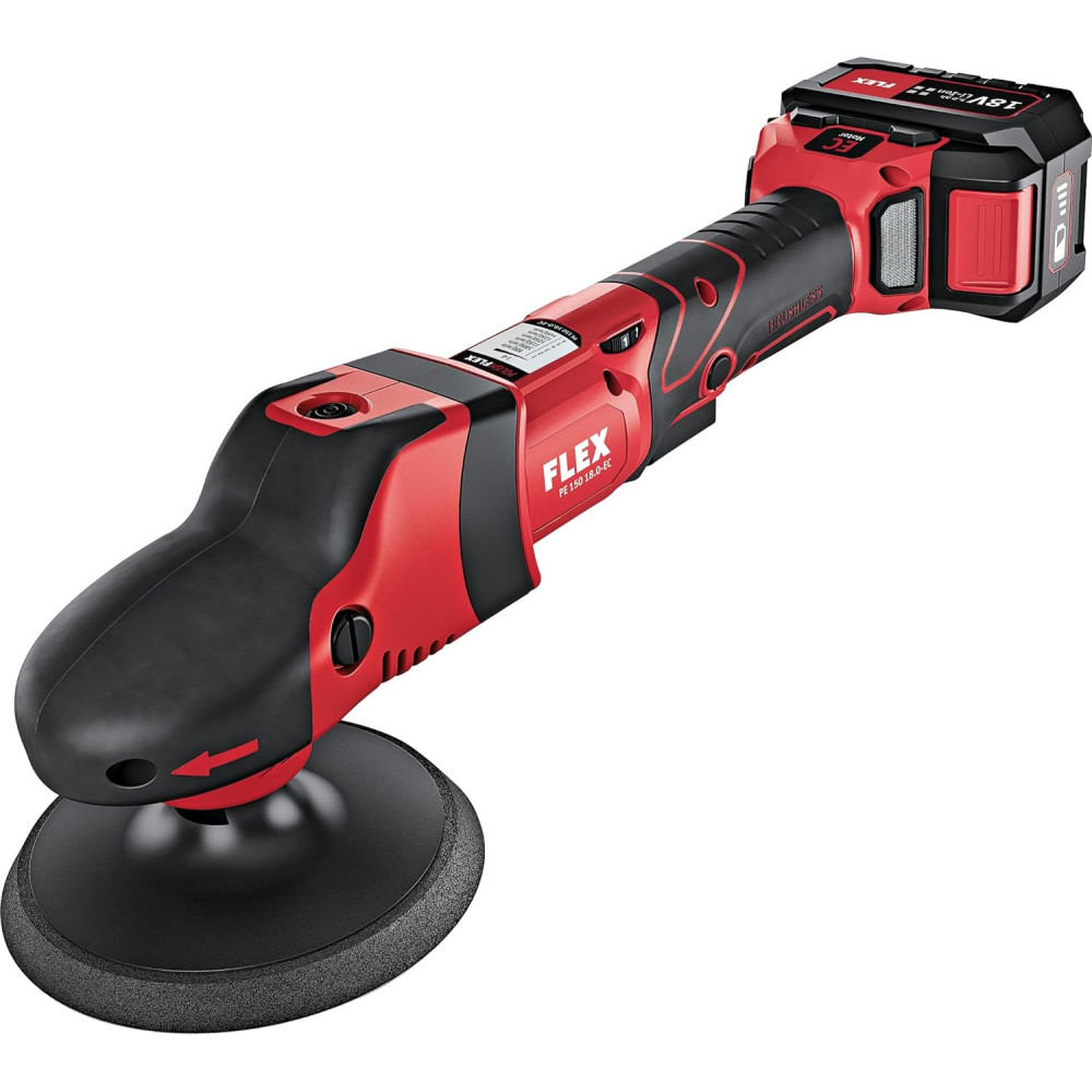 Flex Cordless rotační leštička PE 150 18,0-EC/5,0 Set (max. lešticí těleso ø 160 mm, nosná deska ø 150 mm, leštička