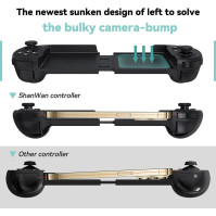 ShanWan herní ovladač pro iPhone s podporou pouzdra pro telefon, bezdrátový herní ovladač přes Bluetooth