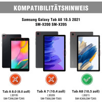 Klávesnice s pouzdrem pro Samsung Galaxy Tab A8 10.5 2022 SM-X200/X205/X207-QWERTZ, německé rozložení kláves