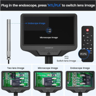 Andonstar AD409 Pro HDMI Digitální mikroskop s endoskopem, 10,1 palcový LCD displej Pájecí mikroskop, 300X USB