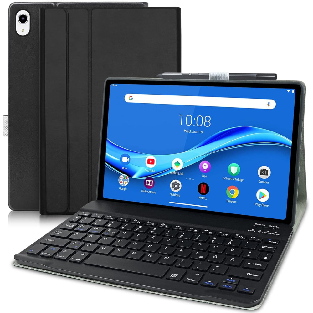 YUEJIDZ Pouzdro na klávesnici Lenovo Tab M10 Plus (2. generace) 2020, Německá klávesnice Bluetooth s uspořádáním QWERTZ