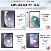 Pouzdro s klávesnicí EasyAcc kompatibilní s tabletem Samsung Galaxy Tab А9+ 2023 SM-X210/X215/X216 11" s ochrannou fólií, franco