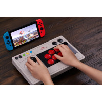 8Bitdo Arcade Stick pro Switch & Windows, Arcade Fight Stick s bezdrátovým Bluetooth, 2.4G přijímačem a kabelovým připojením