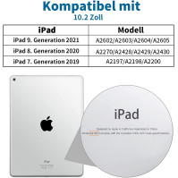 ZOYU Case s klávesnicí pro iPad 9. generace 2021/iPad 8. generace 2020/iPad 7. generace 2019 - Pouzdro s klávesnicí BT