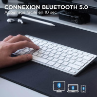 Bluestork Bezdrátová Bluetooth klávesnice pro MacBook Pro, MacBook Air, iPad, iPhone - Mini klávesnice Mac v francouzské AZERTY