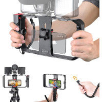 Zeadio 2 v 1 Smartphone Video Rig, Bezdrátový Grip Stabilizátor, Držák na stativ s dálkovým spouštěním