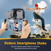 Zeadio 2 v 1 Smartphone Video Rig, Bezdrátový Grip Stabilizátor, Držák na stativ s dálkovým spouštěním