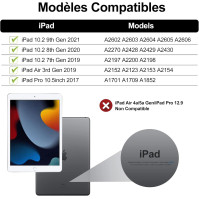 JADEMALL Klávesnice s pouzdrem pro iPad 9th/8th/7th Generation 2021/2020/2019/iPad Air 3 2019/iPad Pro 10.5 2017, AZERTY odnímat