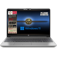 Notebook HP 255 G9 Silver, M2 512GB SSD, 15,6" FullHD displej, AMD A9 Gold 3150U až 3,3 GHz, 20GB DDR4 RAM, Libre Office, Wi-fi,