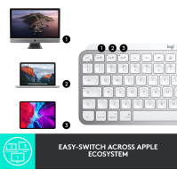 Bezdrátová klávesnice Logitech MX Keys Mini pro Mac, minimalistická bezdrátová klávesnice s Bluetooth, podsvícenými klávesami