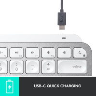 Bezdrátová klávesnice Logitech MX Keys Mini pro Mac, minimalistická bezdrátová klávesnice s Bluetooth, podsvícenými klávesami